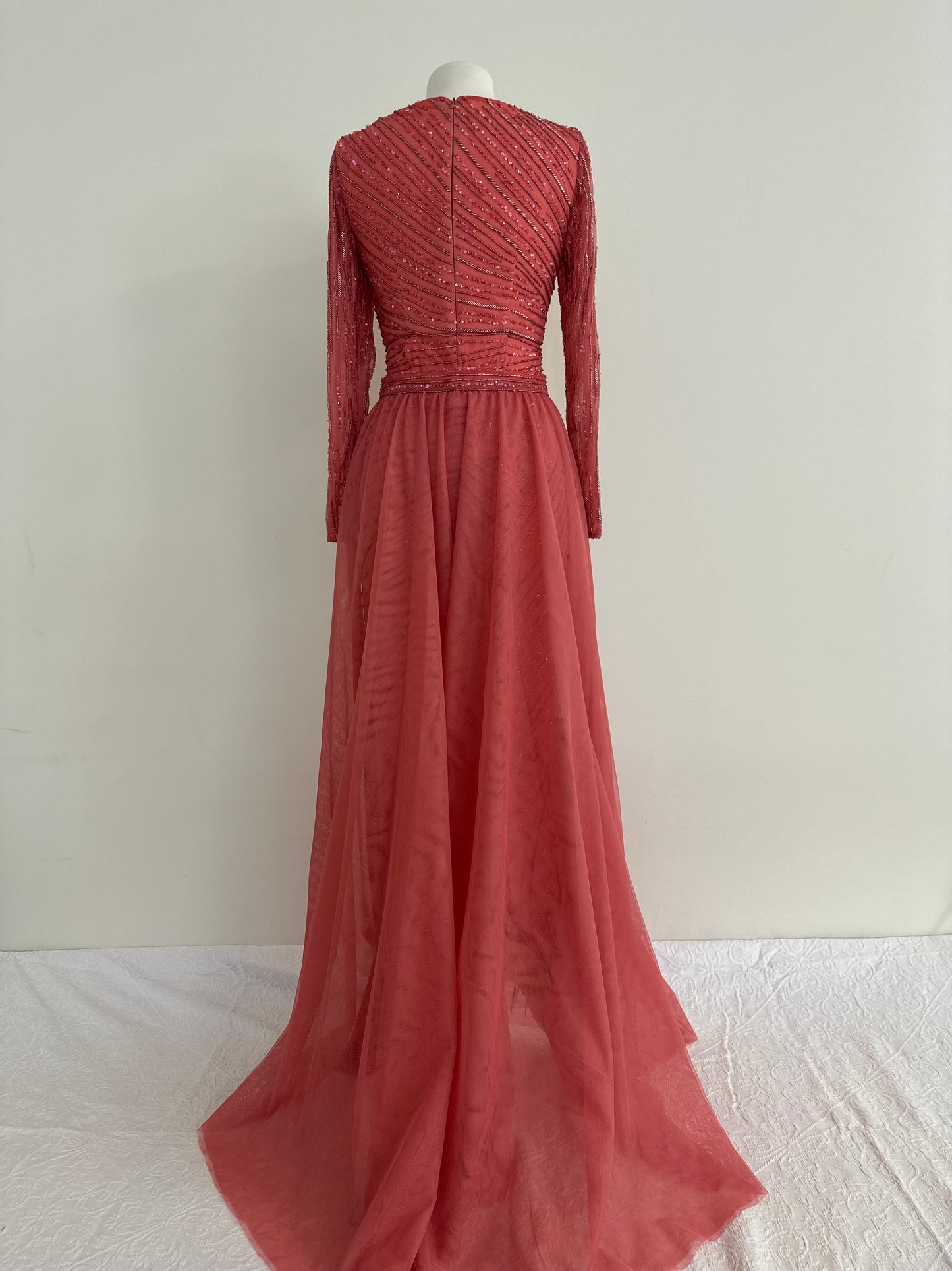 SAMPLE: PINK ANKLE LENGTH GOWN WITH DETACHABLE SKIRT
