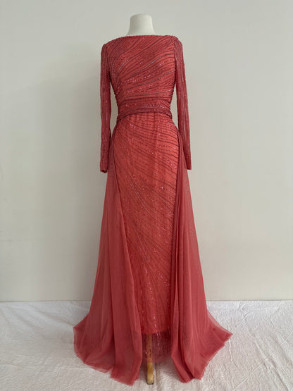 SAMPLE: PINK ANKLE LENGTH GOWN WITH DETACHABLE SKIRT